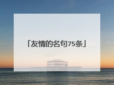 友情的名句75条