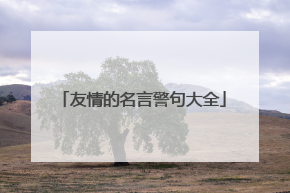 友情的名言警句大全