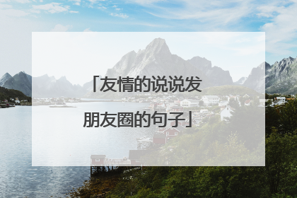 友情的说说发朋友圈的句子
