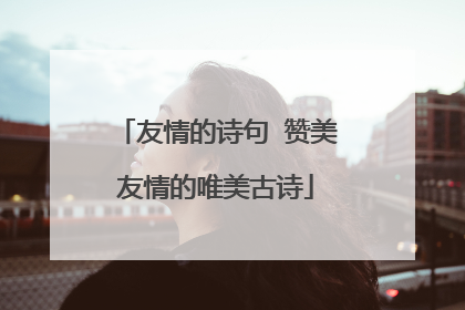 友情的诗句 赞美友情的唯美古诗