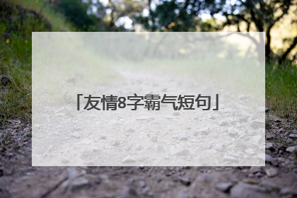 友情8字霸气短句