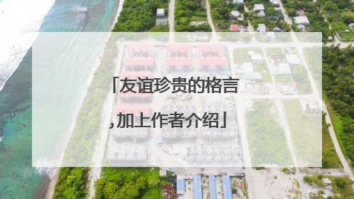 友谊珍贵的格言,加上作者介绍