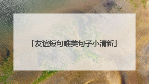 友谊短句唯美句子小清新