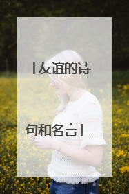 友谊的诗句和名言