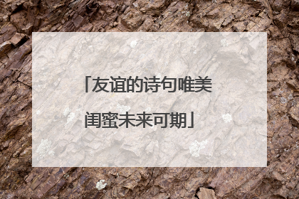 友谊的诗句唯美闺蜜未来可期