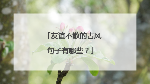 友谊不散的古风句子有哪些?