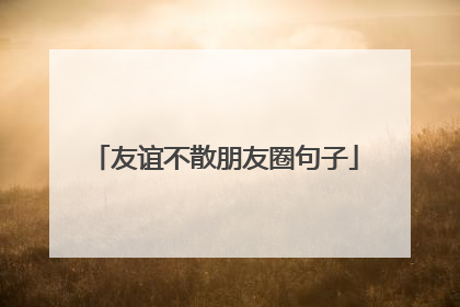友谊不散朋友圈句子