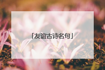 友谊古诗名句