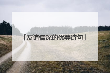 友谊情深的优美诗句