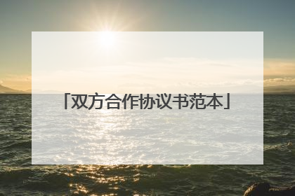 双方合作协议书范本