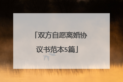 双方自愿离婚协议书范本5篇