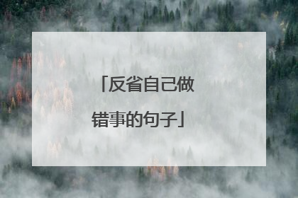 反省自己做错事的句子