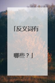 反义词有哪些？