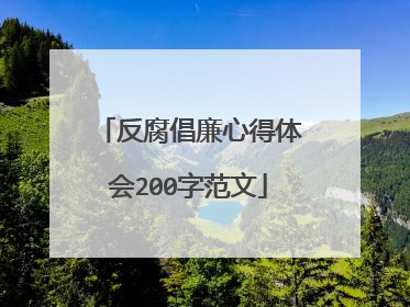 反腐倡廉心得体会200字范文