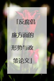 反腐倡廉方面的形势与政策论文