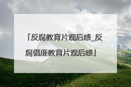 反腐教育片观后感_反腐倡廉教育片观后感