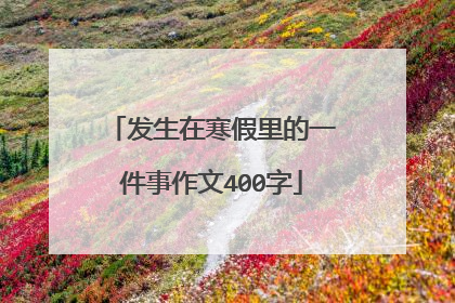 发生在寒假里的一件事作文400字