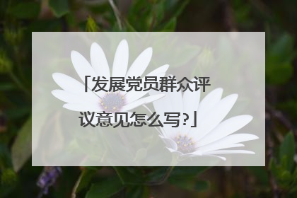 发展党员群众评议意见怎么写?