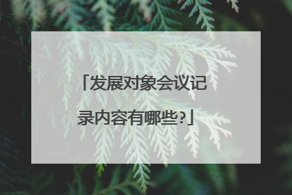 发展对象会议记录内容有哪些?