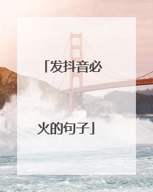 发抖音必火的句子