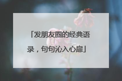 发朋友圈的经典语录,句句沁入心扉