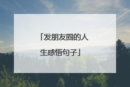 发朋友圈的人生感悟句子