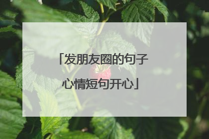 发朋友圈的句子 心情短句开心
