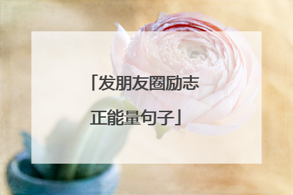 发朋友圈励志正能量句子