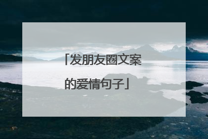 发朋友圈文案的爱情句子