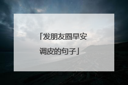 发朋友圈早安调皮的句子