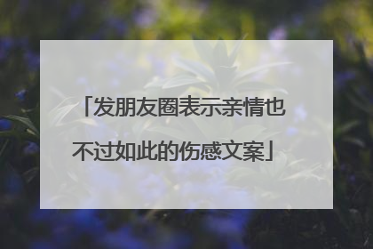 发朋友圈表示亲情也不过如此的伤感文案