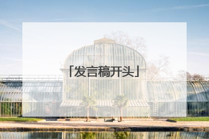 发言稿开头