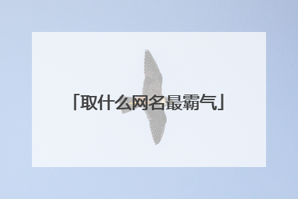 取什么网名最霸气