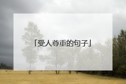 受人尊重的句子