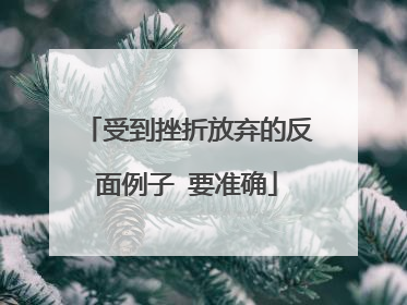 受到挫折放弃的反面例子 要准确