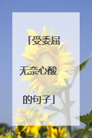 受委屈无奈心酸的句子