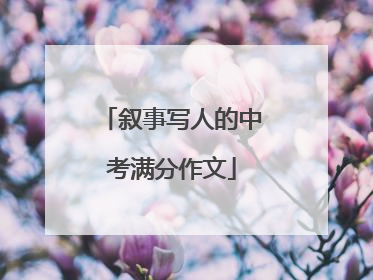 叙事写人的中考满分作文