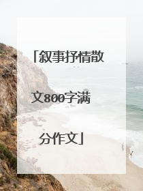 叙事抒情散文800字满分作文