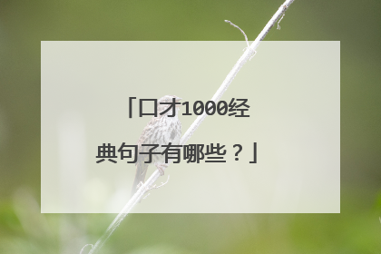 口才1000经典句子有哪些?
