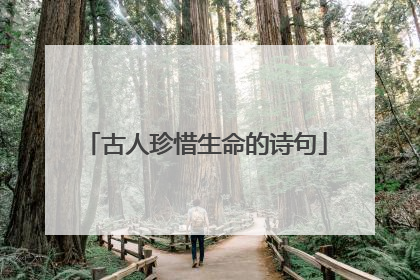 古人珍惜生命的诗句