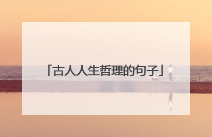 古人人生哲理的句子