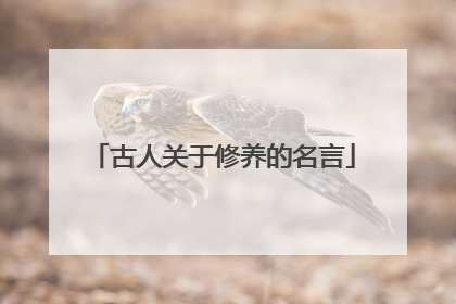 古人关于修养的名言