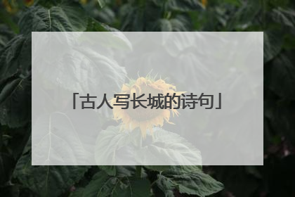 古人写长城的诗句