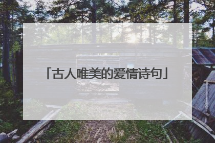 古人唯美的爱情诗句