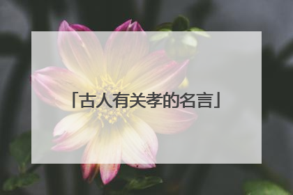 古人有关孝的名言