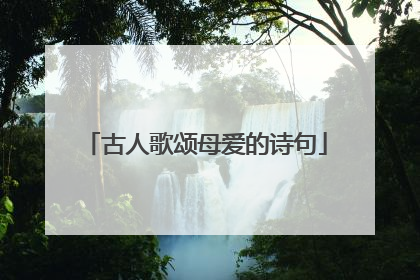 古人歌颂母爱的诗句