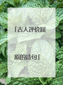 古人评价屈原的诗句