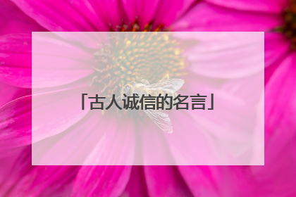 古人诚信的名言