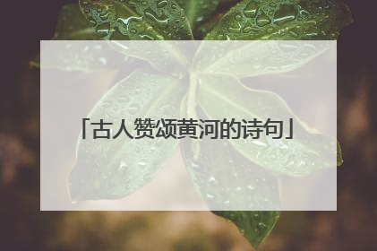 古人赞颂黄河的诗句