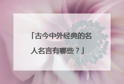 古今中外经典的名人名言有哪些?